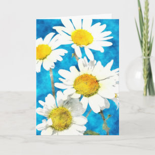 Daisy Grußkarte in Aquarellfarbe Karte