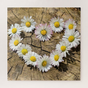 Daisy Heart Jigsaw Puzzle Love Cadeau