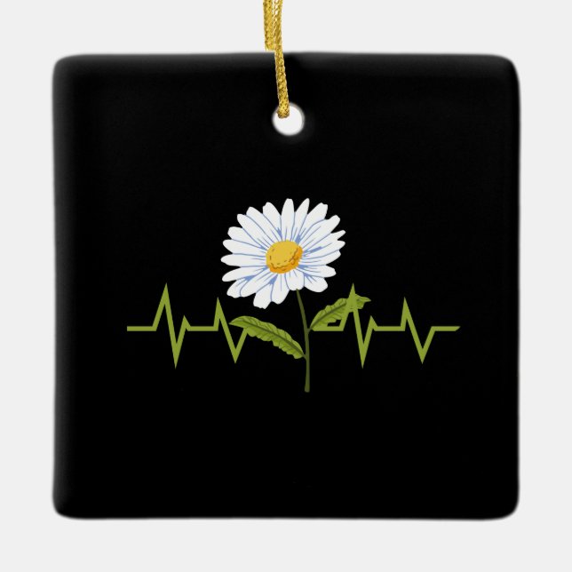 Daisy Heartbeat Keramikornament (Vorderseite)