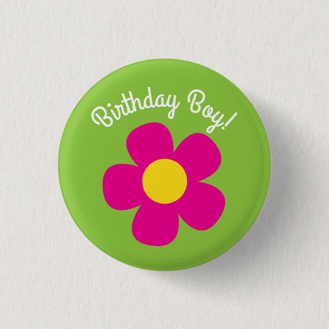 Daisy Hippie Blume Niedlicher Kindergeburtstag Button (Vorderseite)