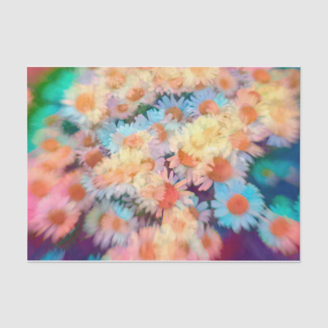 Daisy Hippie Boho Print farbenfroh floralfarbig Seidenpapier (Vorderseite)