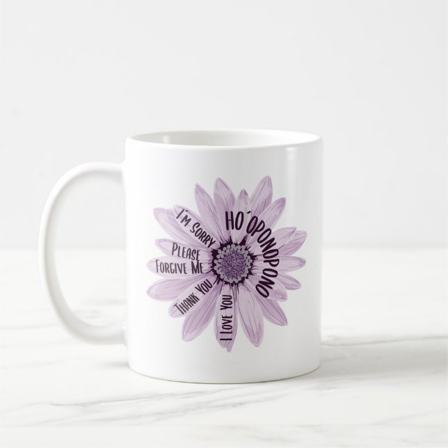 Daisy Ho´oponopono Gebet Kaffeetasse (Links)
