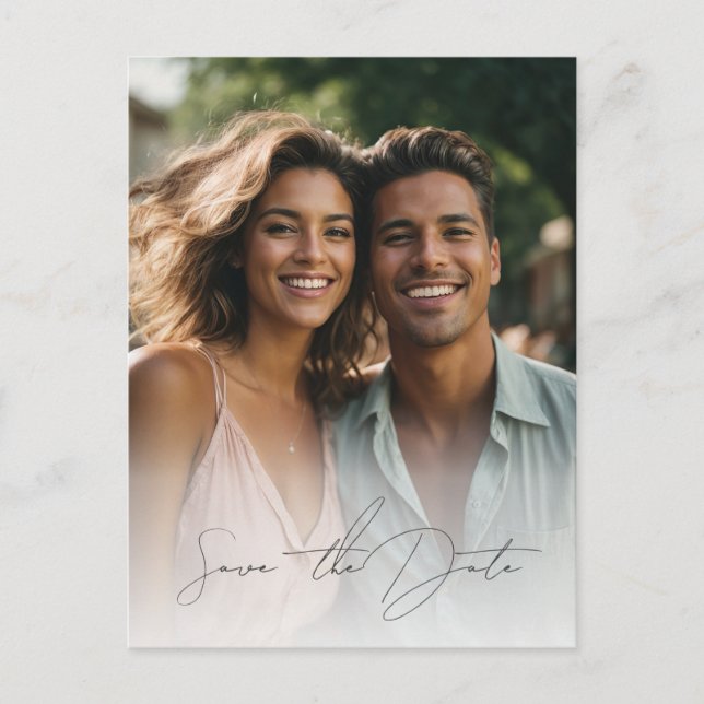 Daisy Hochzeit Foto Save the Date Postkarte (Vorderseite)