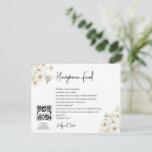 Daisy Honeymoon wünscht QR CODE Begleitkarte<br><div class="desc">Flitterwochen Fond beantragen Hochzeitseingabekarte mit Ihrem Qr-Code. Vergessen Sie nicht,  es mit Ihren Initialen auf der Rückseite zu personalisieren.</div>