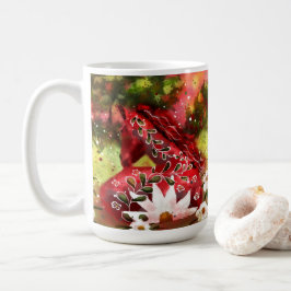 Daisy Horse Abstrakt Art Red White Green Kaffeetasse
