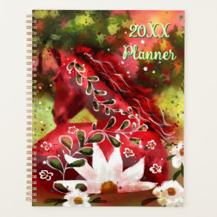 Daisy Horse Abstrakt Art Red White Green Planer