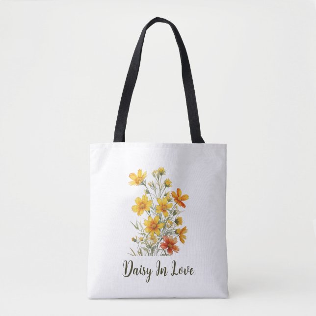 Daisy in Liebe Wildblume Tasche (Vorderseite)
