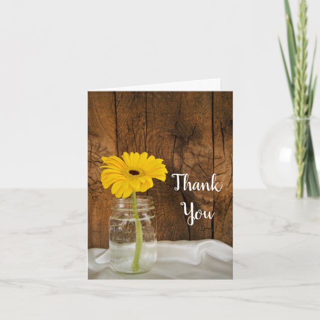 Daisy in Mason Jar Country Bridesmaid Vielen Dank Dankeskarte (Vorderseite)