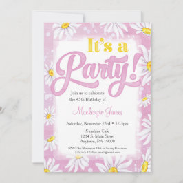 Daisy Invitation Anniversaire Rose Jaune Floral