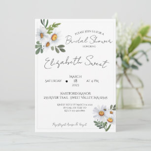 DAISY Invitation de douche nuptiale, marguerites