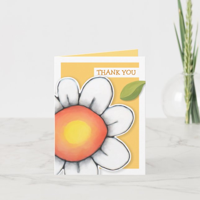 Daisy Joy gelb Danke Note Card (Vorderseite)