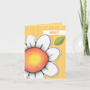Daisy Joy yellow stripes Danke Note Card