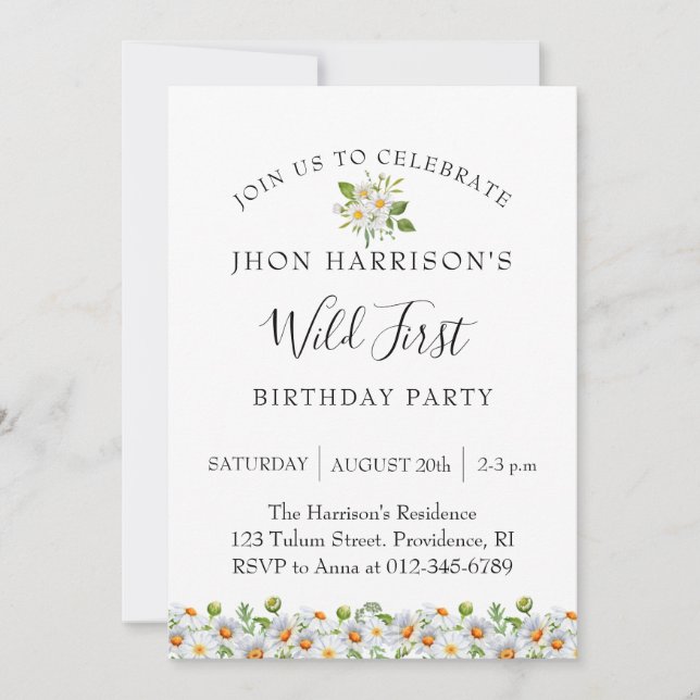 Daisy Kindergeburtstag Party Einladung (Vorderseite)