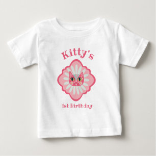 Daisy Kitty Katzen Gesicht 1. Geburtstag Baby T-shirt