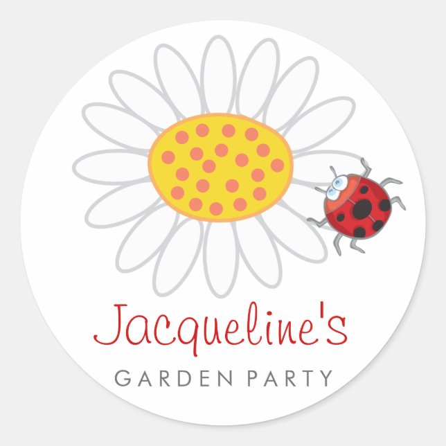 Daisy & Ladybug Gift Party Faveurs Sticker Étiquet (Devant)