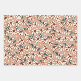 Daisy Ladybug und Checkerboard Geschenkpapier Set