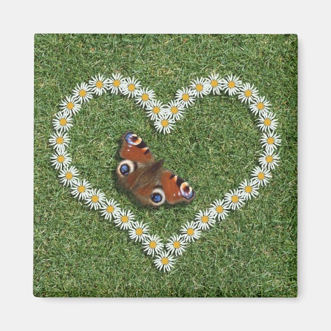 Daisy Liebe Herz und Schmetterling Kühlschrankmagn Magnet (Vorne)