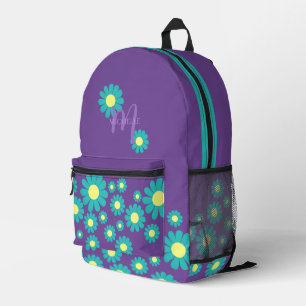 Daisy Lila Aquamarin Bedruckter Rucksack