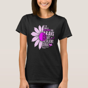 Daisy Lila Monat Des Militärkindes Tapferes Herz T-Shirt