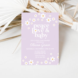 Daisy Lilac Peace Liebe Kinderdusche Einladung
