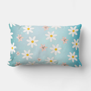 Daisy Lilie Blume Muster auf Meeresdrehmoment Hint Lendenkissen