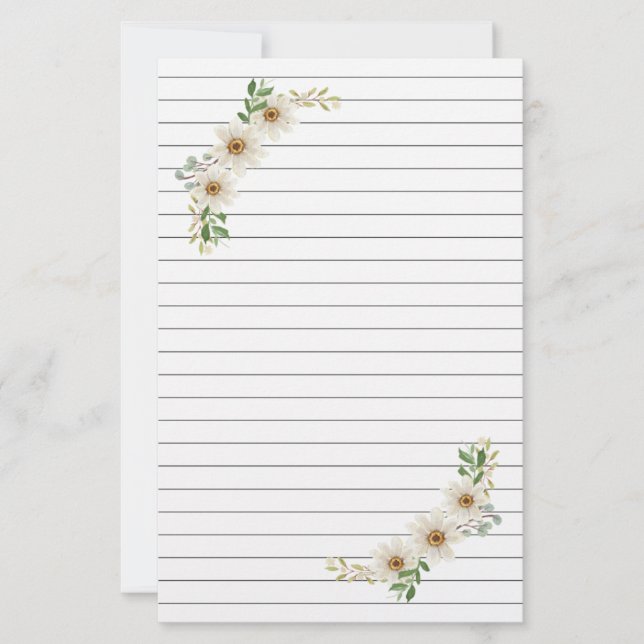 Daisy Lined Stationery Briefpapier (Vorderseite)