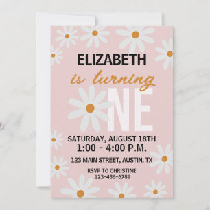 Daisy Little Girls First Birthday Invitation