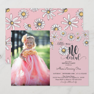 Daisy Little Miss ONEderful Einladung w/Foto