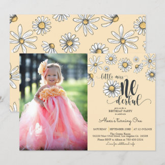 Daisy Little Miss ONEderful Einladung w/Foto - Y