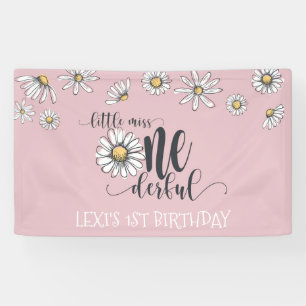Daisy Little Miss ONEderful Party Banner - Pink