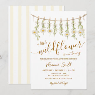 Daisy Little Wildflower Baby Shower Invitation