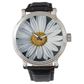 Daisy Mae Vintag Leather Black Strap Watch Armbanduhr