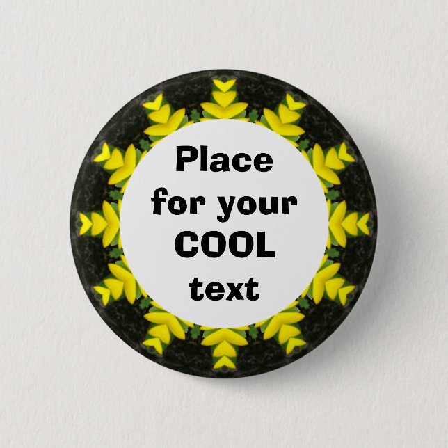 Daisy Mandala Template 13 Button (Vorderseite)