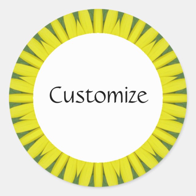 Daisy Mandala Template 40 Runder Aufkleber (Vorderseite)