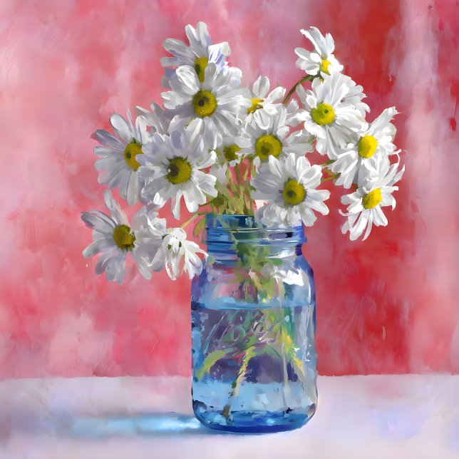 Daisy Mason Jar Romantic Floral Duschvorhang (Von Creator hochgeladen)