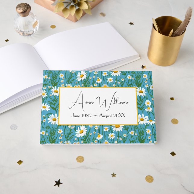 Daisy Meadow for Memorial Service Gästebuch (Vorderseite Offen)