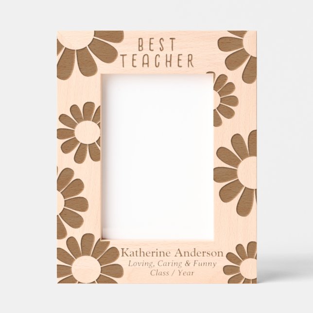 Daisy Meilleur Enseignant Cadres Etched (Recto)