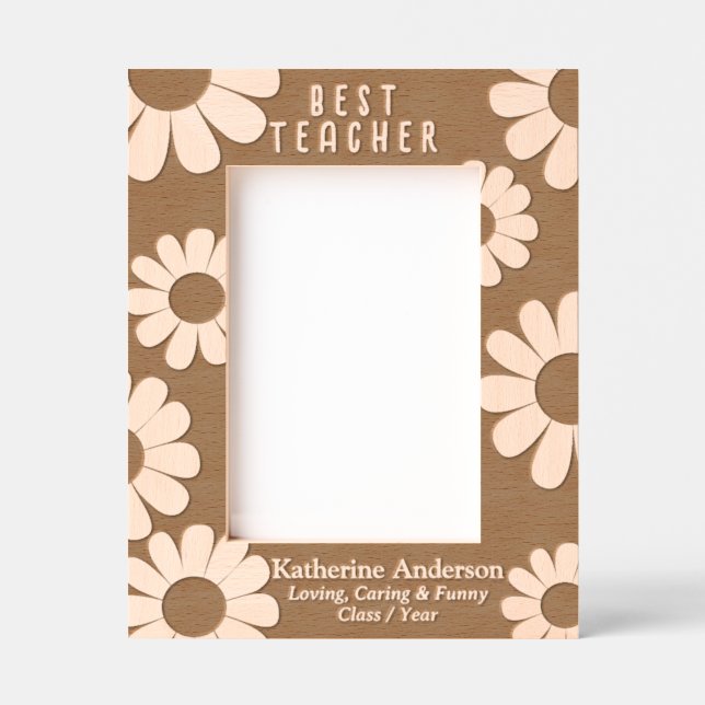 Daisy Meilleur Enseignant Cadres Etched (Recto)