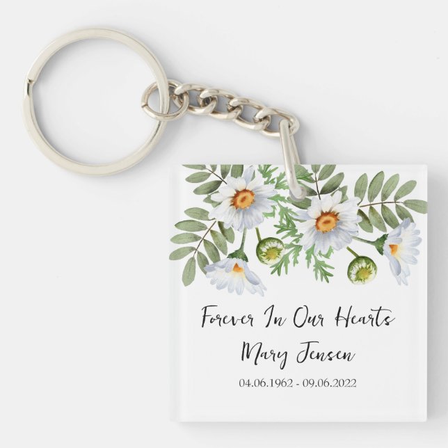Daisy Memorial Funeral Photo Keychain Schlüsselanhänger (Vorderseite)