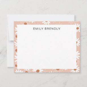 Daisy Modern Hand Drawing Muster Flat Note Card Mitteilungskarte