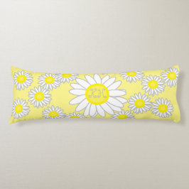 Daisy Monogram weiß und gelb Seitenschläferkissen