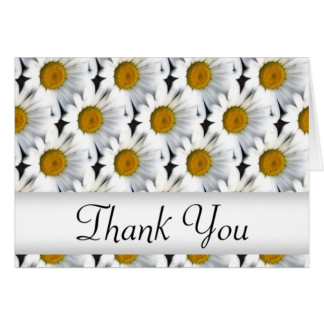 Daisy Motif Carte de remerciements (Devant Horizontal)