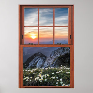 Daisy Mountain Window Illusion Poster