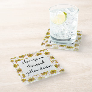 Daisy Muster I Liebe Sie tausend Milchprodukte Glasuntersetzer