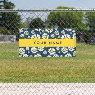 Daisy Muster, White Daisies, Ihr Name Banner