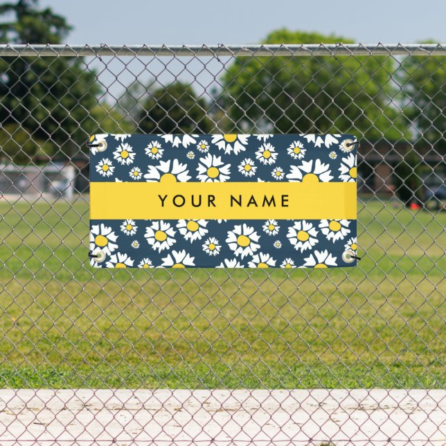Daisy Muster, White Daisies, Ihr Name Banner (Insitu)