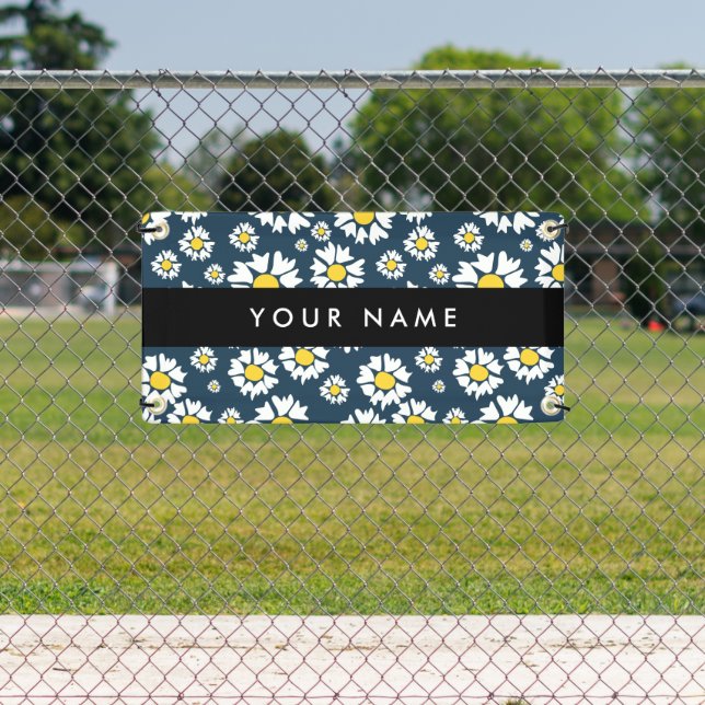 Daisy Muster, White Daisies, Ihr Name Banner (Insitu)