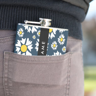 Daisy Muster, White Daisies, Ihr Name Flachmann