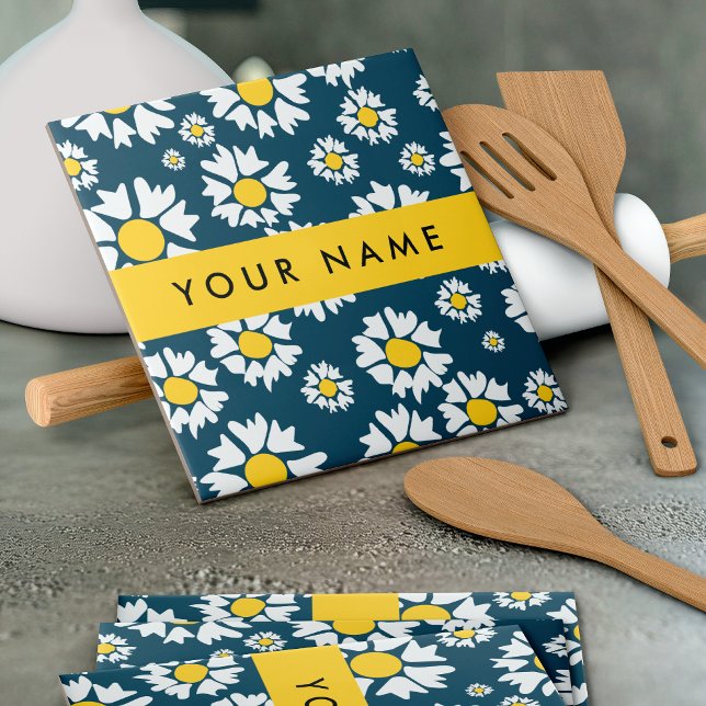 Daisy Muster, White Daisies, Ihr Name Fliese (Von Creator hochgeladen)