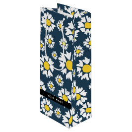 Daisy Muster, White Daisies, Ihr Name Geschenktüte Für Weinflaschen